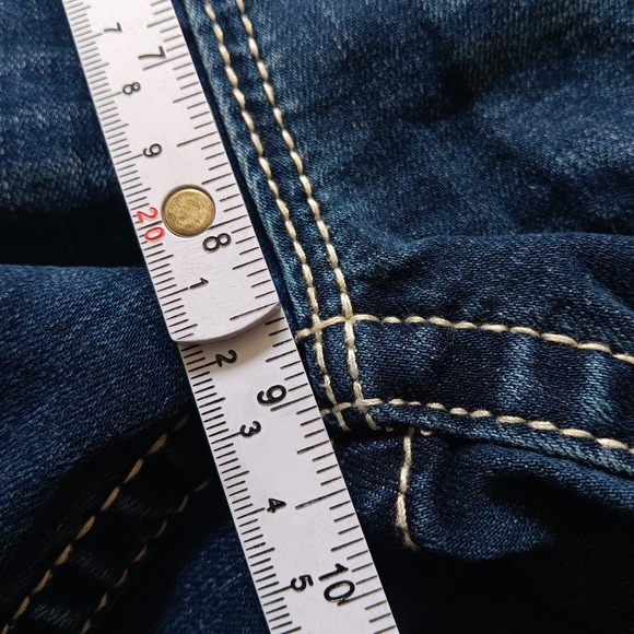 Vigoss Skinny Jeans Womens 12 Blue Excellent Heritage Fit Sequin Flap Pocket - Picture 10 of 11